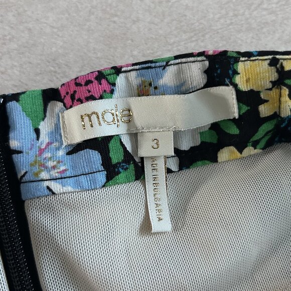 Maje Rapy Floral Off the Shoulder Dress ASO Emily in Paris - Picture 8 of 12